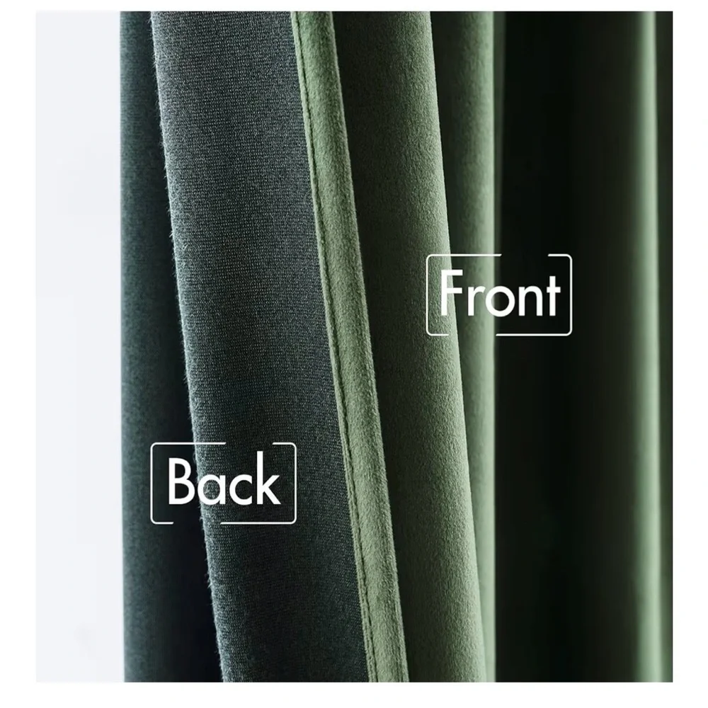 Deep Green Velvet Curtains - 52” W x 84” L
